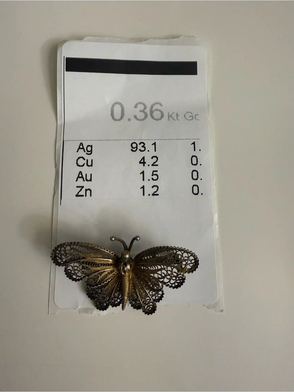 Sterling silver vintage Filigree Butterfly pin